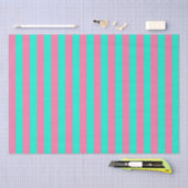 Papier Mousseline Conception de rayures vertes à la menthe rose (Artisanat)