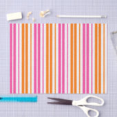 Papier Mousseline Conception de rayures verticales blanches roses or (Artisanat)