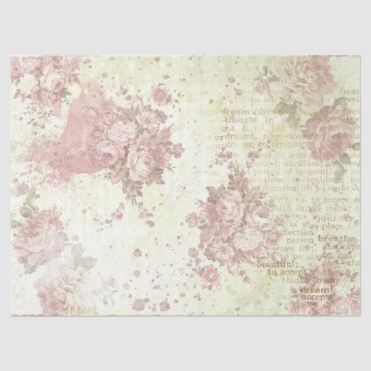 Papier Mousseline Conception de roses Shabby Chic 2 (Recto)
