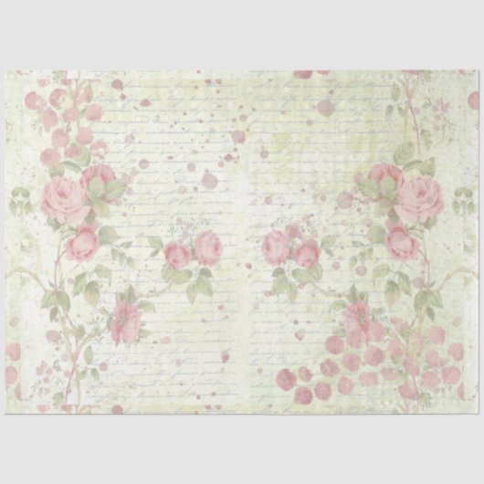 Papier Mousseline Conception de roses Shabby Chic 5 (Recto)