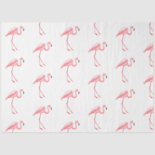 Papier Mousseline Conception de série de Flamants roses tropicaux 15 (Recto)