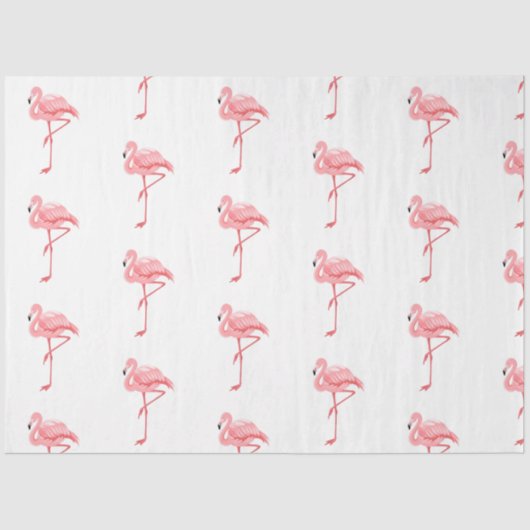 Papier Mousseline Conception de série de Flamants roses tropicaux 16 (Recto)