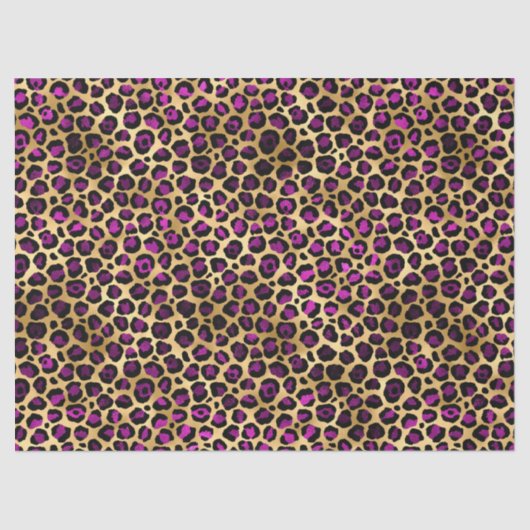 Papier Mousseline Conception de série Leopard violet et or 4 (Recto)