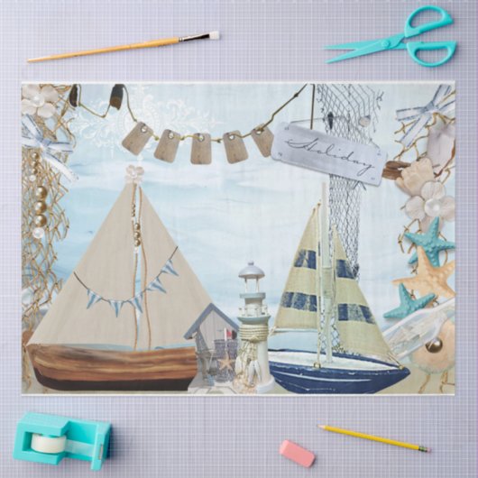 Papier Mousseline Conception de série nautique 4 (Artisanat)