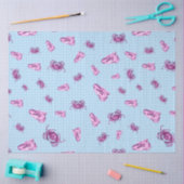 Papier Mousseline Conception de série nautique rose et bleu 15 (Artisanat)