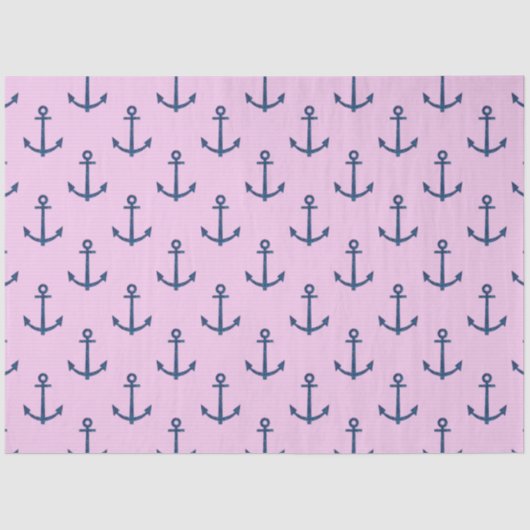 Papier Mousseline Conception de série Nautique rose et bleu 7 (Recto)