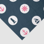 Papier Mousseline Conception de séries nautiques rose et marine 8 (Détail)