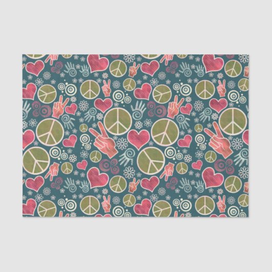 Papier Mousseline Conception de signe de pacifisme de hippie de (Recto)