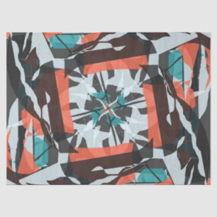 Papier Mousseline Conception de tuiles tournantes en orange, noir et