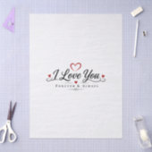 Papier Mousseline Conception de typographie Je t'aime (Artisanat)