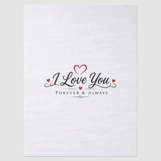 Papier Mousseline Conception de typographie Je t'aime (Recto)