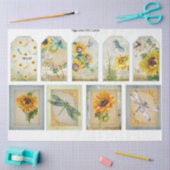 Papier Mousseline Conception des séries de tournesol et de libellule (Artisanat)