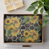 Papier Mousseline Conception des séries de tournesols et d'abeilles (Cadeau)