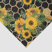 Papier Mousseline Conception des séries de tournesols et d'abeilles (Détail)