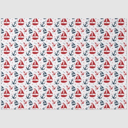 Papier Mousseline Conception des séries nautiques rouge et marine 1 (Recto)