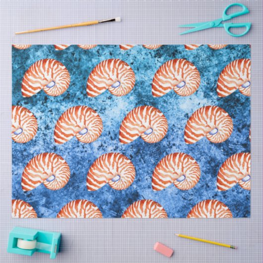 Papier Mousseline Conception des vagues nautiques 4 (Artisanat)