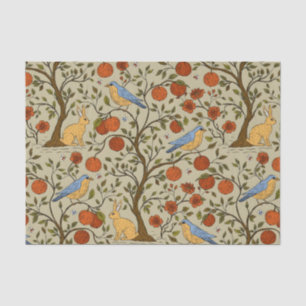 Papier Mousseline Conception d'Orange Élégant Pommes sur des Arbres 