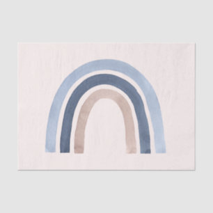 Papier Mousseline Conception du Boho bleu et arc-en-ciel de pêche