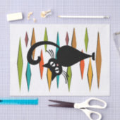 Papier Mousseline Conception du chat noir du milieu du siècle (Artisanat)