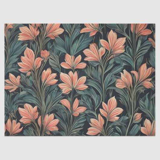 Papier Mousseline Conception florale Art déco (Recto)