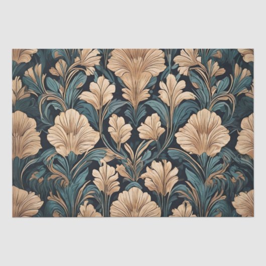 Papier Mousseline Conception florale Art déco (Recto)