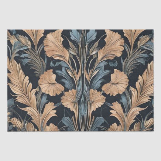 Papier Mousseline Conception florale Art déco (Recto)