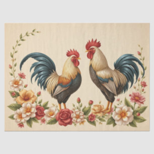 Papier Mousseline Conception Florale Coq