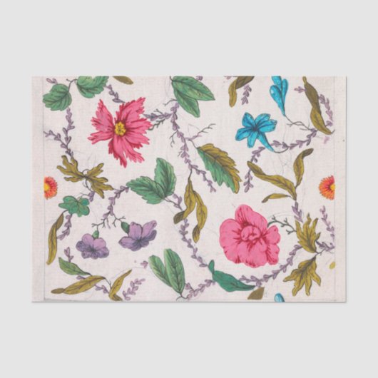 Papier Mousseline Conception florale pour textile imprimé Pl VI (Recto)