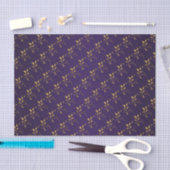 Papier Mousseline Conception florale pourpre et d'or foncée (Artisanat)