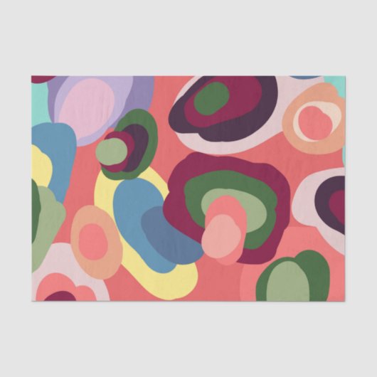 Papier Mousseline Conception géométrique colorée (Recto)