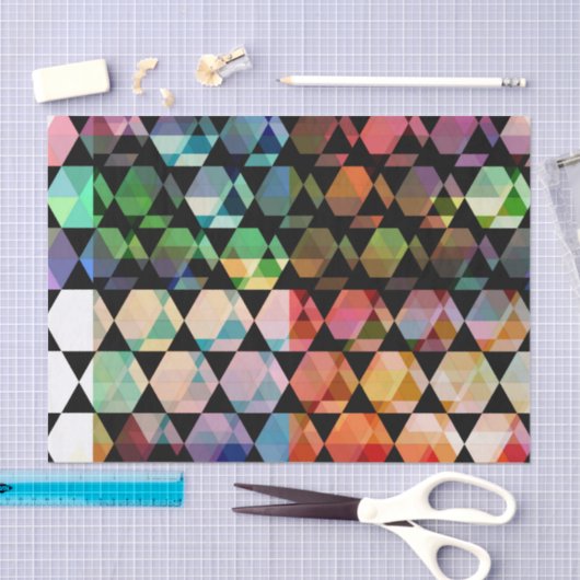 Papier Mousseline Conception graphique d'hexagone abstrait (Artisanat)
