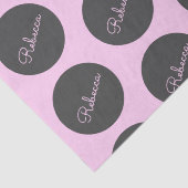 Papier Mousseline Conception moderne à points Polka rose et gris (Détail)