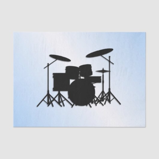 Papier Mousseline Conception Musicale de Batterie Bleue (Recto)