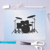 Papier Mousseline Conception Musicale de Batterie Bleue (Artisanat)