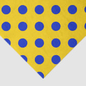 Papier Mousseline Conception Pois demi-bleue Jaune (Détail)