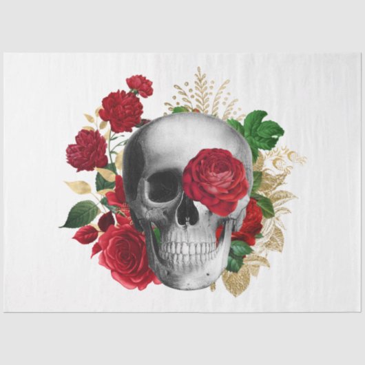 Papier Mousseline Conception série Steampunk Rose Rouge 21 (Recto)