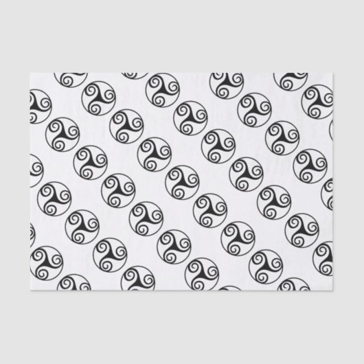 Papier Mousseline Conception traditionnelle de Triskele celtique (Recto)