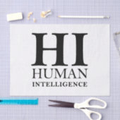 Papier Mousseline Conception typographique de l'humain contre l'IA (Artisanat)