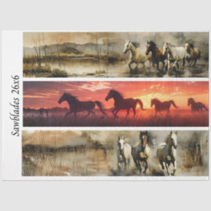 Papier Mousseline Conceptions de découpage de chevaux à la scie à ma