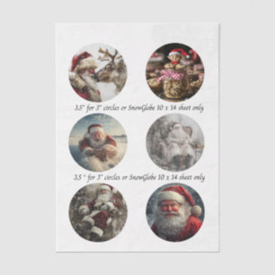 Papier Mousseline Conceptions de Noël pour boule à neige 3,5"