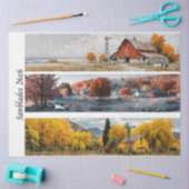 Papier Mousseline Conceptions de scie à main Decoupage Grange rouge, (Artisanat)