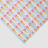 Papier Mousseline Cône De Crème De Glace Aux Fraises Bleues (Détail)