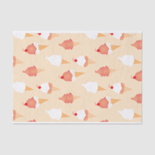 Papier Mousseline Cone De Crème De Glace Cute Avec Motif D'Arrosage