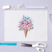 Papier Mousseline Cône rose Sakura crème glacée gaufre (Artisanat)