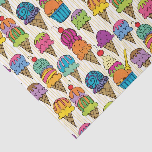 Papier Mousseline cônes de crème glacée (Détail)