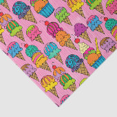 Papier Mousseline Cônes de crème glacée rose (Détail)