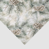 Papier Mousseline Cônes de pin Noël vert (Détail)