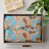 Papier Mousseline Confetti Abstrait moderne imprimer, Aqua et Brown (Cadeau)