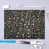 Papier Mousseline Confetti d'or noir et métallique (Artisanat)