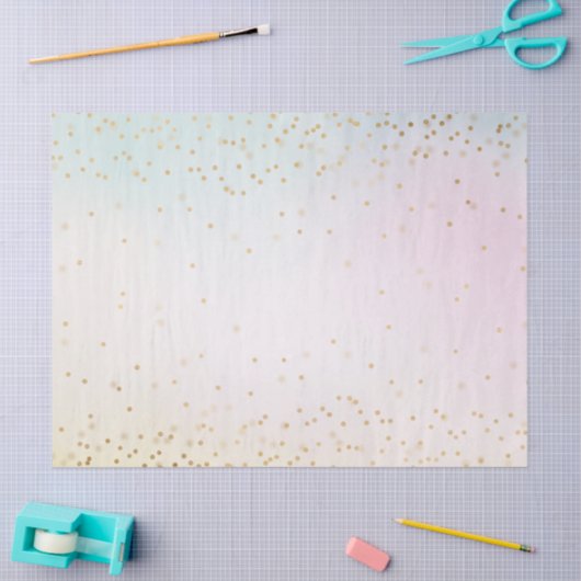 Papier Mousseline Confetti d'or rose jaune (Artisanat)